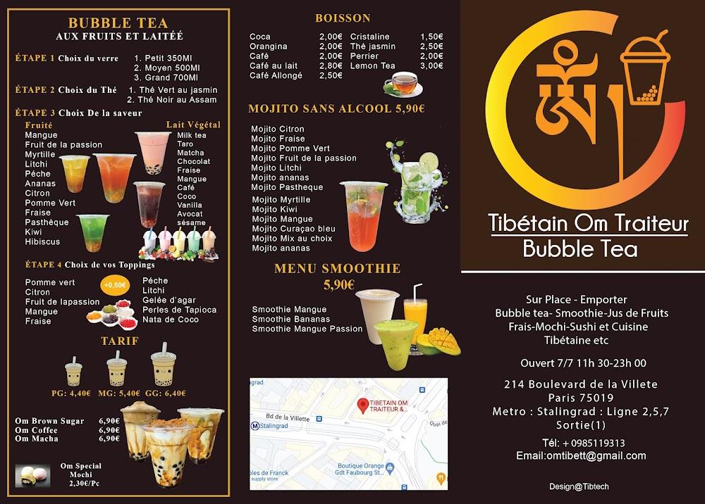 Tibétain Om Traiteur & Bubble Tea - Menu Image 2